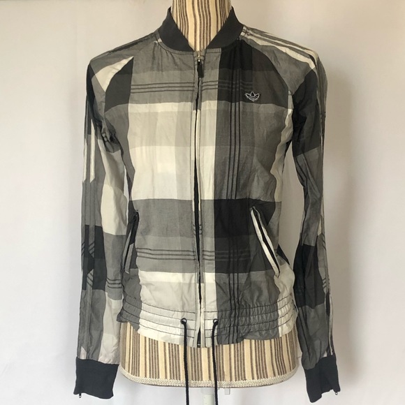 plaid adidas jacket